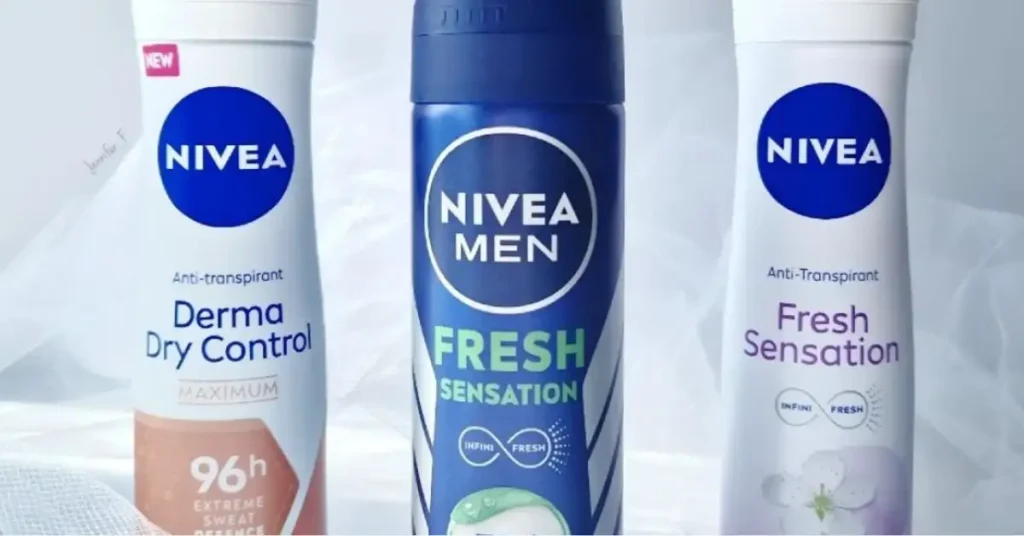 three different nivea deodorant
