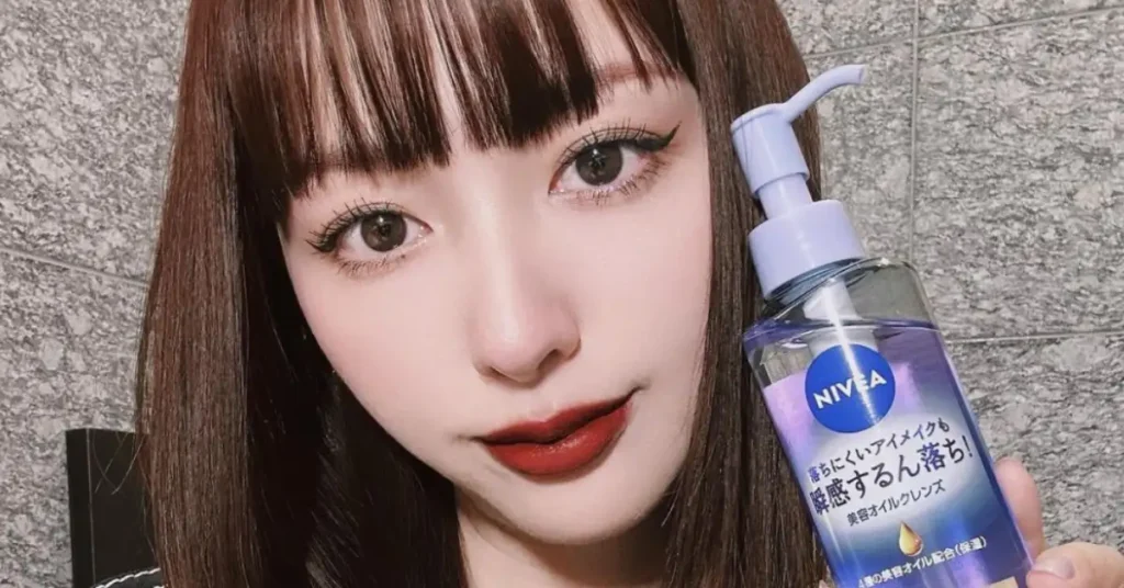 young korean woman with nivea product