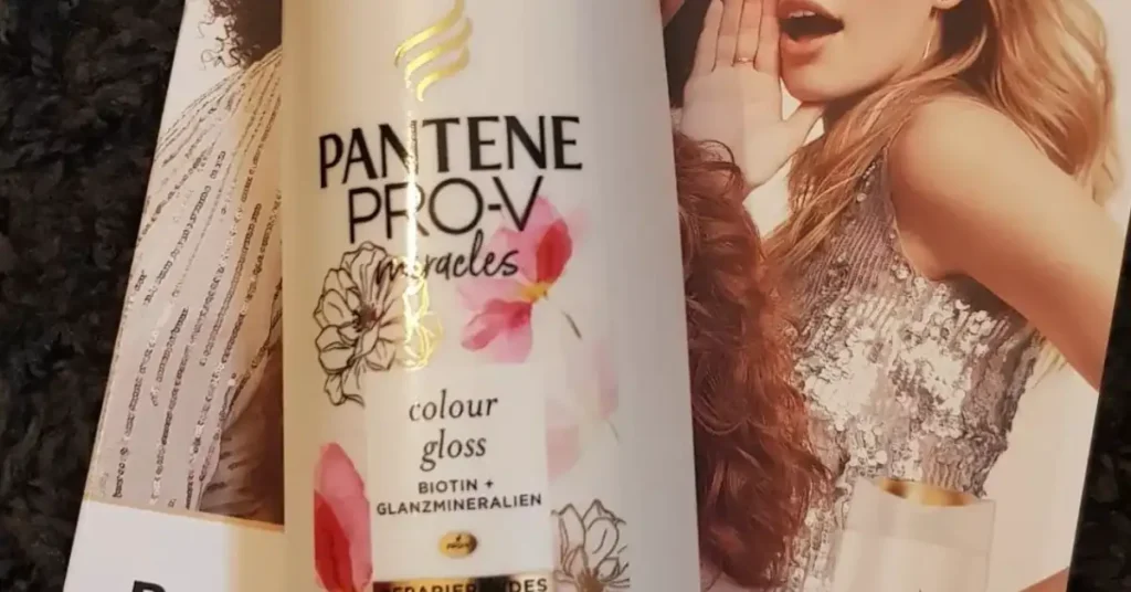 pantene pro v shampoo on a magazine