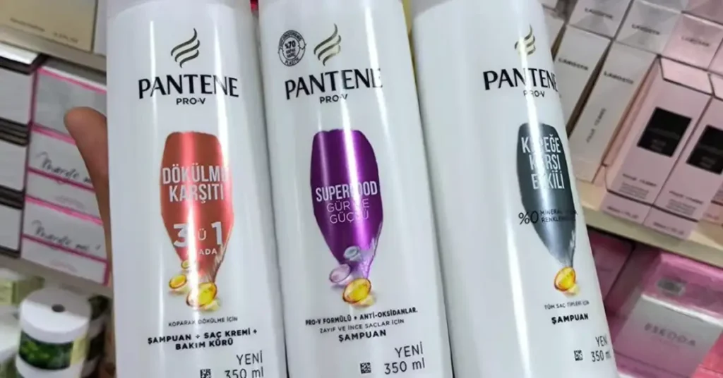 three different pantene pro v shampoos